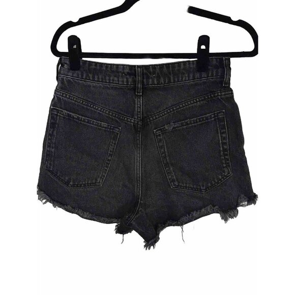 Zara Pants - Zara Black High Rise Distressed Denim Jean Shorts 100% Cotton Faded Size 4 (m)